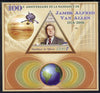 Djibouti 2014 Birth Centenary of James Van Allen perf sheetlet containing triangular value unmounted mint