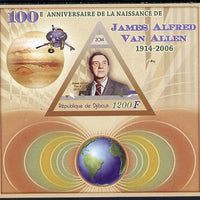 Djibouti 2014 Birth Centenary of James Van Allen imperf sheetlet containing triangular value unmounted mint