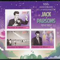 Djibouti 2014 Birth Centenary of Jack Parsons imperf sheetlet containing 3 values unmounted mint