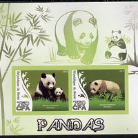 Benin 2014 Pandas imperf sheetlet containing 2 values unmounted mint