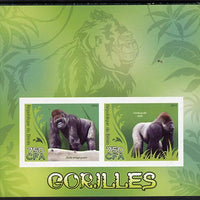 Benin 2014 Gorillas imperf sheetlet containing 2 values unmounted mint