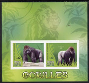 Benin 2014 Gorillas imperf sheetlet containing 2 values unmounted mint