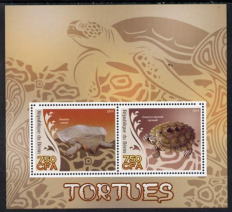 Benin 2014 Turtles perf sheetlet containing 2 values unmounted mint