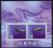 Benin 2014 Whales perf sheetlet containing 2 values unmounted mint