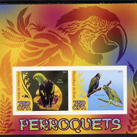Benin 2014 Parrots imperf sheetlet containing 2 values unmounted mint