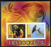 Benin 2014 Parrots imperf sheetlet containing 2 values unmounted mint