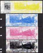 Benin 2014 Japanese Locomotives sheetlet containing 2 values - the set of 5 imperf progressive proofs comprising the 4 individual colours plus all 4-colour composite, unmounted mint