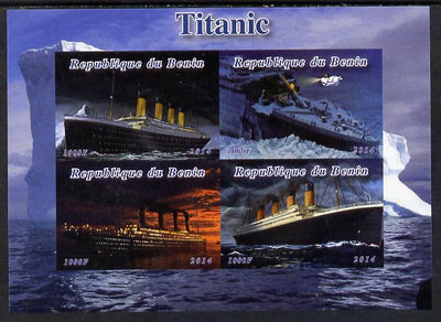 Benin 2014 Titanic imperf sheetlet containing 4 values unmounted mint. Note this item is privately produced and is offered purely on its thematic appeal