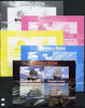 Chad 2014 Sailing Ships #2 sheetlet containing 4 values - the set of 5 imperf progressive proofs comprising the 4 individual colours plus all 4-colour composite, unmoun