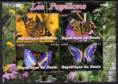 Benin 2014 Butterflies perf sheetlet containing 4 values unmounted mint. Note this item is privately produced and is offered purely on its thematic appeal