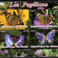 Benin 2014 Butterflies imperf sheetlet containing 4 values unmounted mint. Note this item is privately produced and is offered purely on its thematic appeal