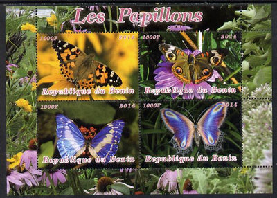 Benin 2014 Butterflies imperf sheetlet containing 4 values unmounted mint. Note this item is privately produced and is offered purely on its thematic appeal