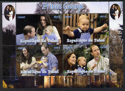 Chad 2014 Prince George perf sheetlet containing 4 values unmounted mint. Note this item is privately produced and is offered purely on its thematic appeal. .