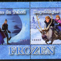 Chad 2014 Walt Disney's Frozen #3 perf sheetlet containing 2 values unmounted mint. Note this item is privately produced and is offered purely on its thematic appeal. .
