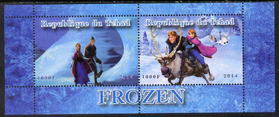Chad 2014 Walt Disney's Frozen #3 perf sheetlet containing 2 values unmounted mint. Note this item is privately produced and is offered purely on its thematic appeal. .