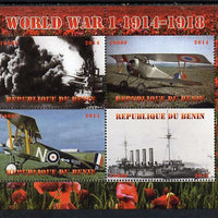 Benin 2014 Centenary of Outbreak of First World War perf sheetlet containing 4 values unmounted mint. Note this item is privately produced and is offered purely on its thematic appeal