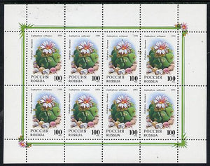 Russia 1994 Cacti 100r in special sheetlet of 8 unmounted mint, SG 6463, Mi 364