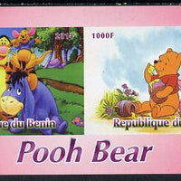 Benin 2014 Pooh Bear #2 imperf sheetlet containing 2 values unmounted mint. Note this item is privately produced and is offered purely on its thematic appeal