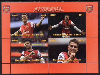 Benin 2014 Arsenal perf sheetlet containing 4 values unmounted mint. Note this item is privately produced and is offered purely on its thematic appeal