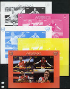 Benin 2014 Arsenal sheetlet containing 4 values - the set of 5 imperf progressive proofs comprising the 4 individual colours plus all 4-colour composite, unmounted mint
