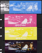 Benin 2014 Harry Potter #3 sheetlet containing 2 values - the set of 5 imperf progressive proofs comprising the 4 individual colours plus all 4-colour composite, unmounted mint