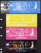 Benin 2014 Harry Potter #4 sheetlet containing 2 values - the set of 5 imperf progressive proofs comprising the 4 individual colours plus all 4-colour composite, unmounted mint