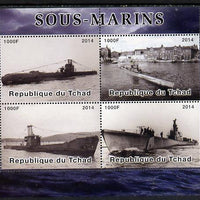 Chad 2014 Submarines #2 perf sheetlet containing 4 values unmounted mint. Note this item is privately produced and is offered purely on its thematic appeal. .