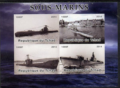Chad 2014 Submarines #2 imperf sheetlet containing 4 values unmounted mint. Note this item is privately produced and is offered purely on its thematic appeal. .
