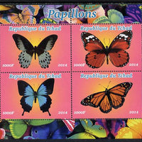 Chad 2014 Butterflies #3 perf sheetlet containing 4 values unmounted mint. Note this item is privately produced and is offered purely on its thematic appeal. .