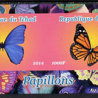 Chad 2014 Butterflies #4 imperf sheetlet containing 2 values unmounted mint. Note this item is privately produced and is offered purely on its thematic appeal. .