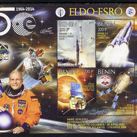 Benin 2014 European Space Research Organisation - Hans Schlegel perf sheetlet containing 4 values unmounted mint