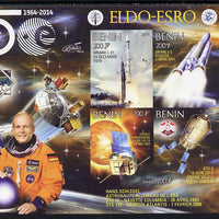 Benin 2014 European Space Research Organisation - Hans Schlegel imperf sheetlet containing 4 values unmounted mint