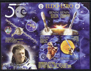Benin 2014 European Space Research Organisation - Roberto Vittori imperf sheetlet containing 4 values unmounted mint