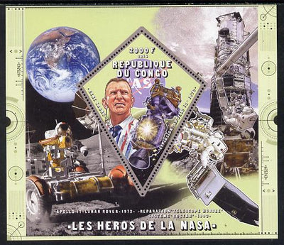 Congo 2014 Heroes of NASA - Gene Kranz perf sheetlet containing 4 values unmounted mint