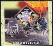 Congo 2014 Heroes of NASA - Kurt H Debus perf sheetlet containing 4 values unmounted mint