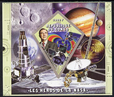 Congo 2014 Heroes of NASA - James Van Allen imperf sheetlet containing 4 values unmounted mint