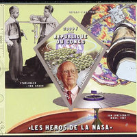 Congo 2014 Heroes of NASA - Ernst Stuhlinger imperf sheetlet containing 4 values unmounted mint