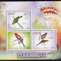 Djibouti 2014 Parrots perf sheetlet containing 3 values unmounted mint