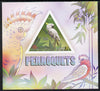 Djibouti 2014 Parrots imperf s/sheet containing one triangular-shaped value unmounted mint