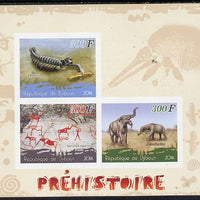 Djibouti 2014 Pre-historic imperf sheetlet containing 3 values unmounted mint