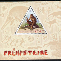 Djibouti 2014 Pre-historic perf s/sheet containing one triangular-shaped value unmounted mint