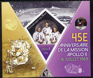 Mali 2014 45th Anniversary of Moon Landing imperf s/sheet containing one diamond-shaped value unmounted mint