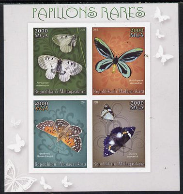 Madagascar 2014 Rare Butterflies imperf sheetlet containing 4 values unmounted mint