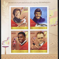 Madagascar 2014 Most Decorated Olympians imperf sheetlet containing 4 values unmounted mint