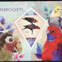 Madagascar 2014 Parrots imperf deluxe sheet containing one diamond shaped value unmounted mint