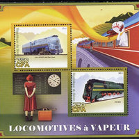 Benin 2014 Steam Locomotives perf sheetlet containing 2 values unmounted mint