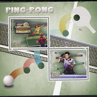 Benin 2014 Table Tennis perf sheetlet containing 2 values unmounted mint