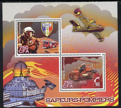 Benin 2014 Fire Fighting perf sheetlet containing 2 values unmounted mint