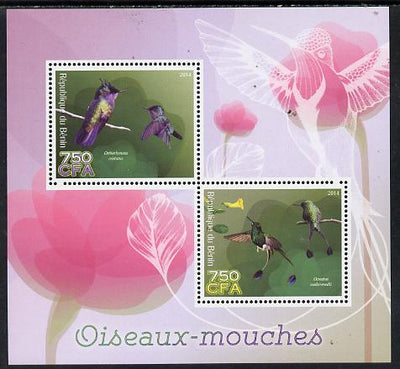 Benin 2014 Hummingbirds perf sheetlet containing 2 values unmounted mint