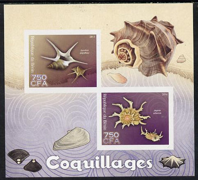 Benin 2014 Shells imperf sheetlet containing 2 values unmounted mint
